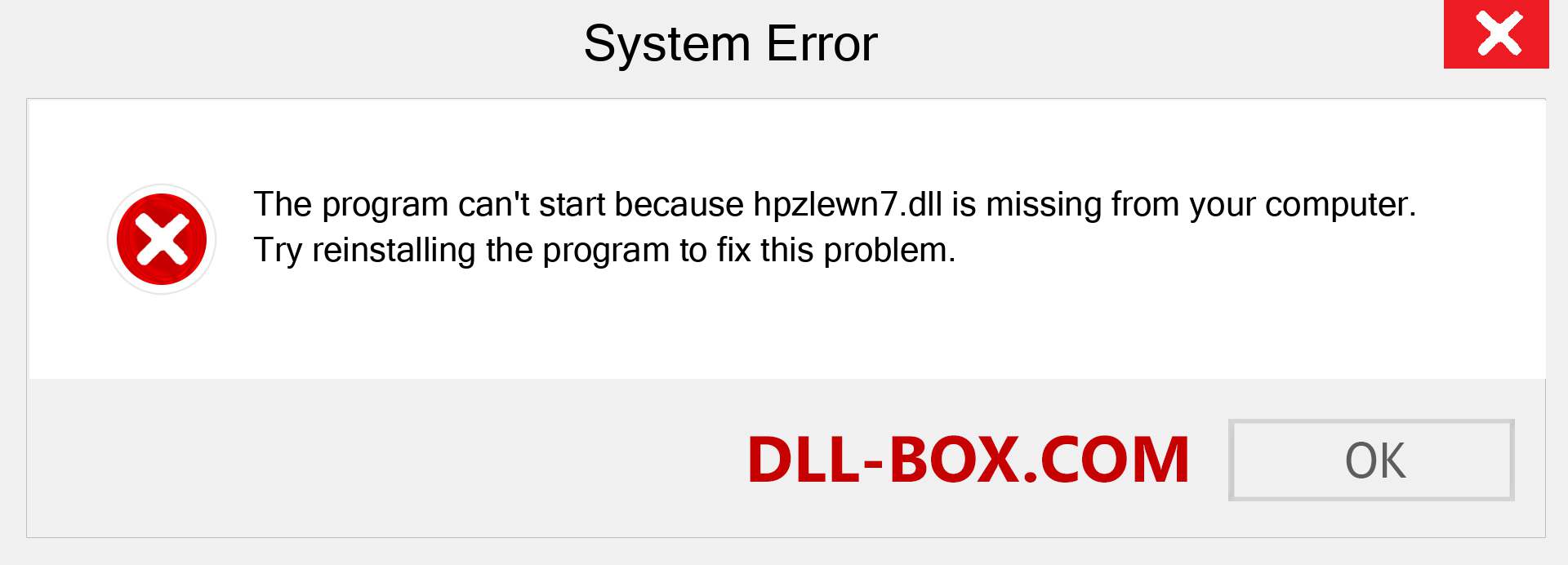  hpzlewn7.dll file is missing?. Download for Windows 7, 8, 10 - Fix  hpzlewn7 dll Missing Error on Windows, photos, images